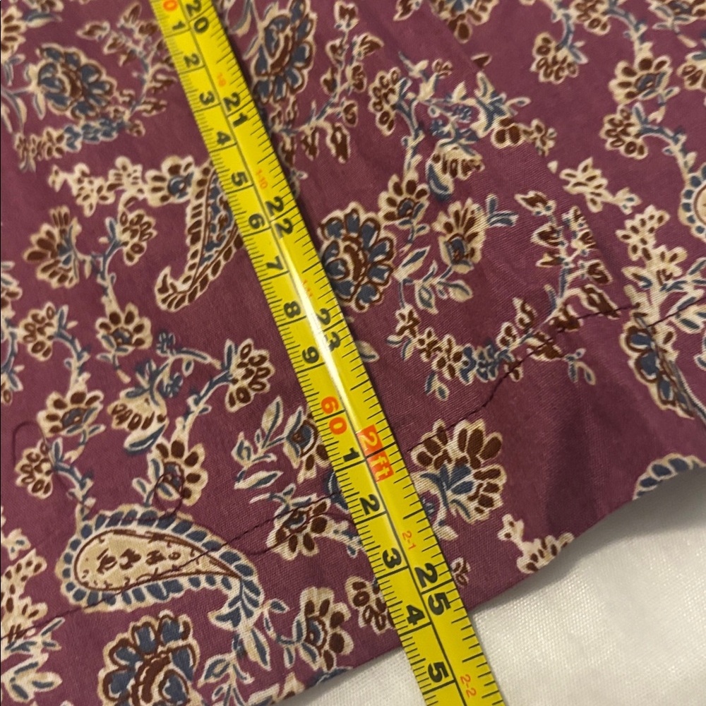 Avara Hadley Peasant top mauve paisley SZ XL 100% cotton puffy sleeve boho NWT - Picture 8 of 12